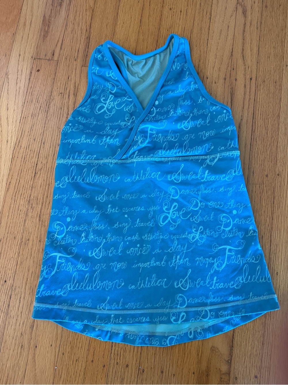 lululemon athletica Turquoise Script Sports Top